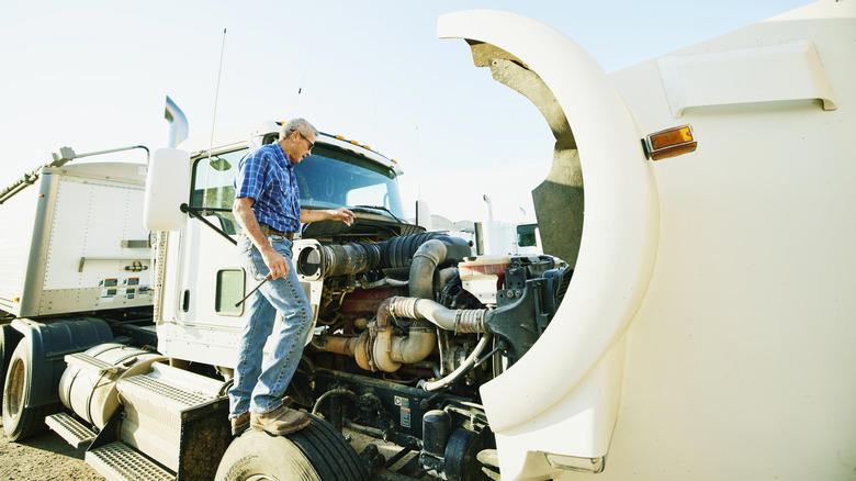 How often do semi-truck engines need their oil changed?