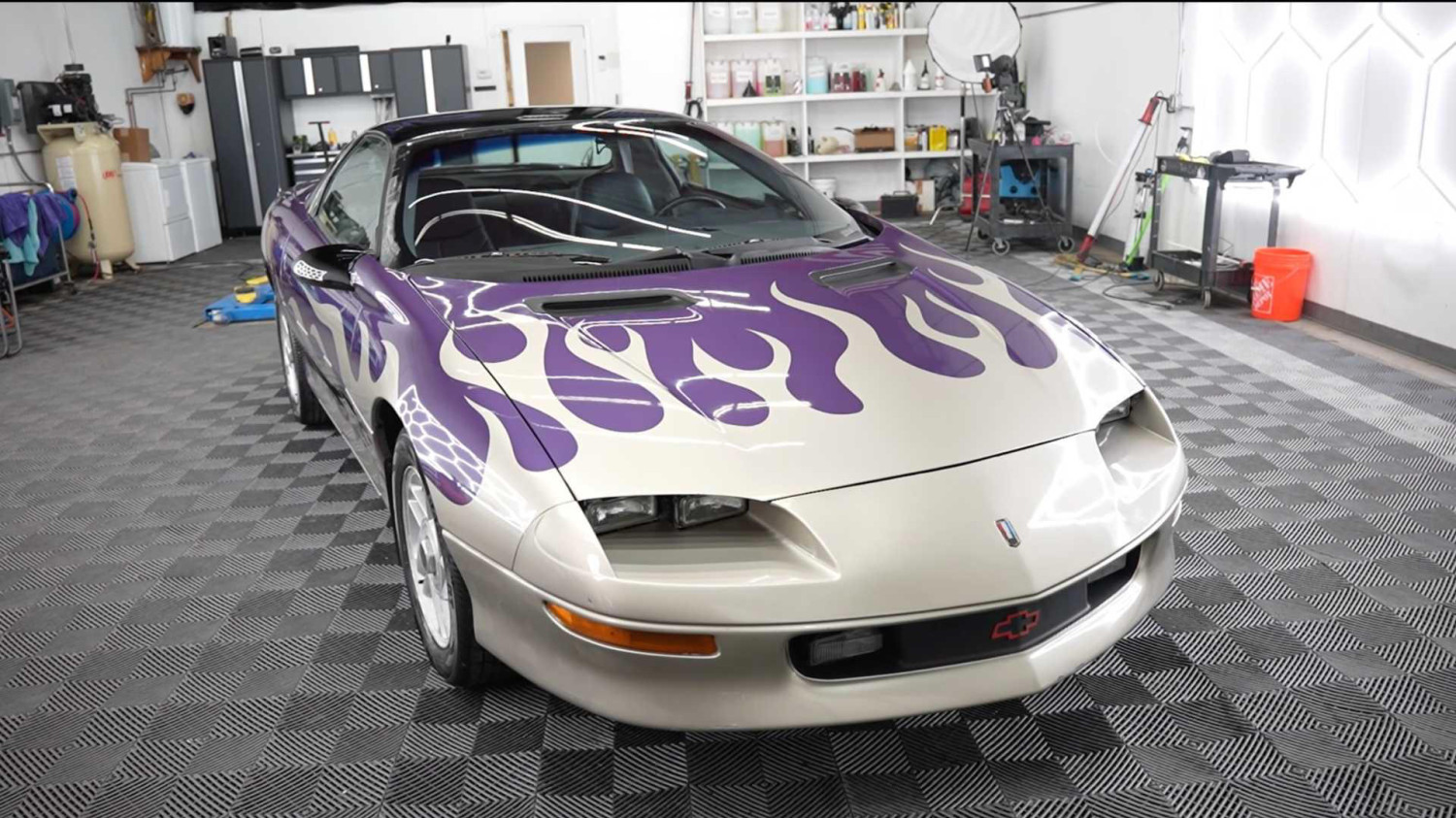 This forgotten flame-painted Camaro roared back to life after 20 years in storage