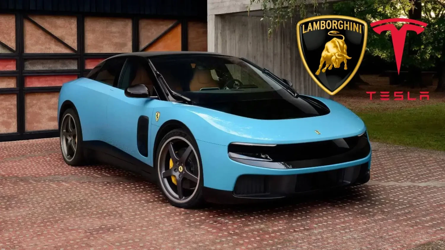Ferrari, Lamborghini, Tesla, Tras el lanzamiento del Ferrari Luce, Lamborghini y Tesla se unen a las mofas en redes sociales