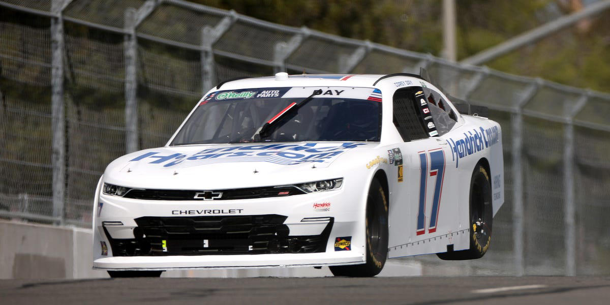 A manhole cover flew into Corey Day’s radiator on lap one around the Naval Base Coronado course