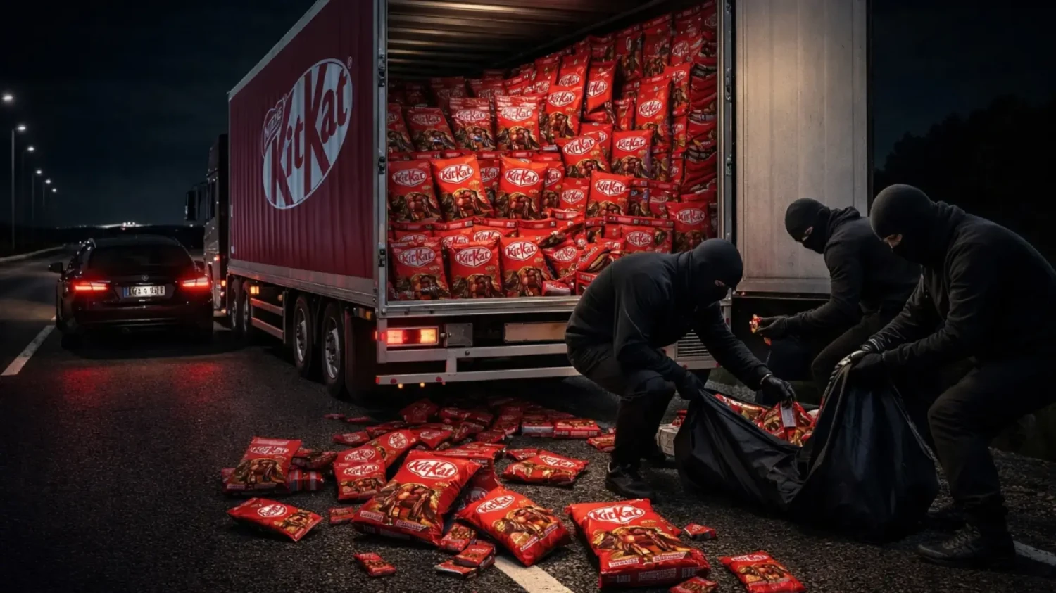 Roban un camión con 12 toneladas de barras KitKat con forma de Fórmula 1