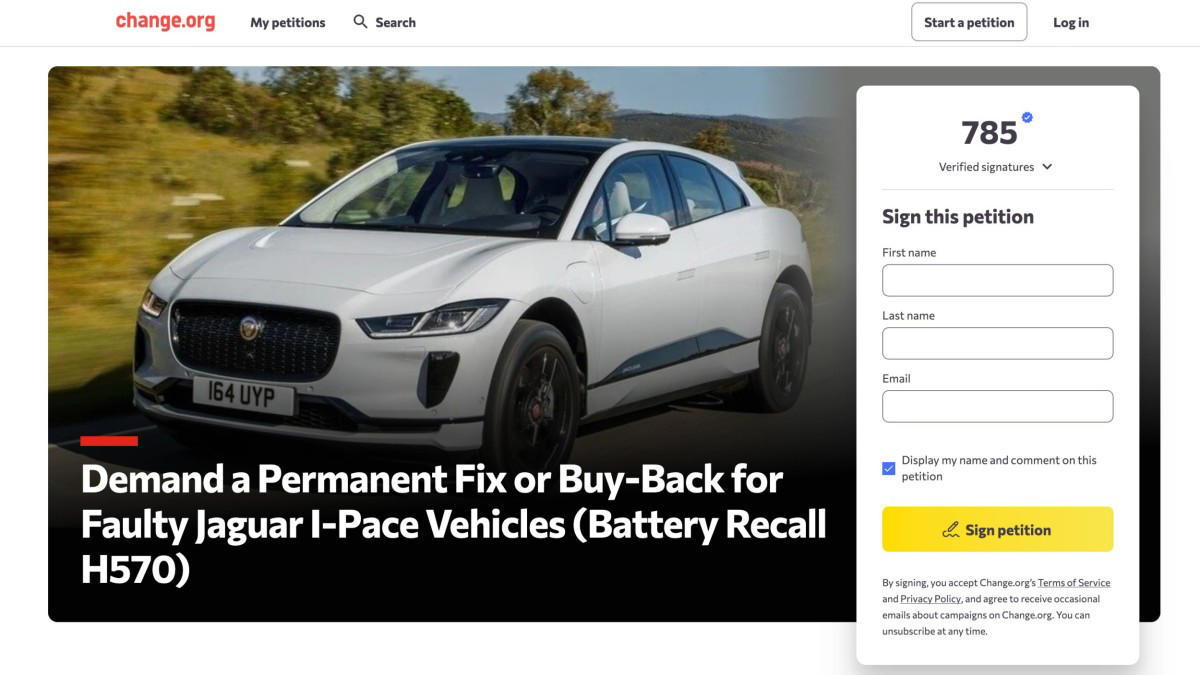 Jaguar tells I-Pace owners to park outside over fire risk