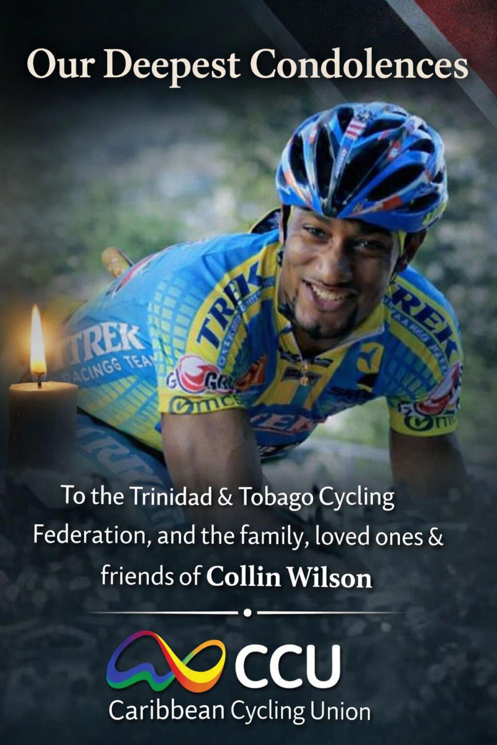 Muere el ciclista de pista trinitense Colin Wilson tras chocar con una valla