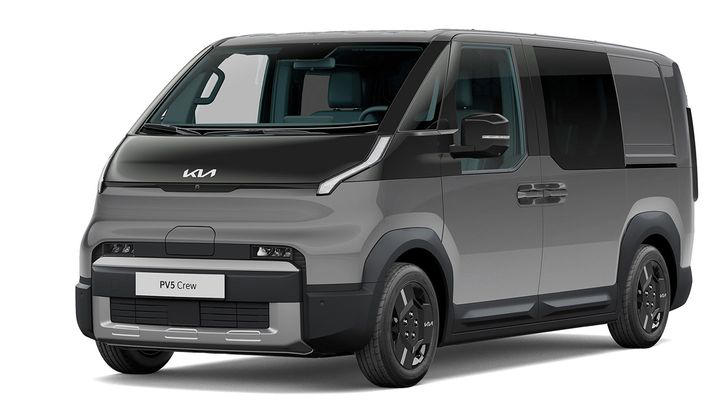 KIA PV5 Crew Van, la furgoneta eléctrica con 300 km de autonomía que cambia de trabajo a familiar en segundos