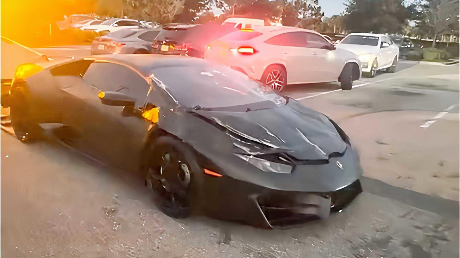 Shocking footage: Florida woman drives over parked Lamborghini