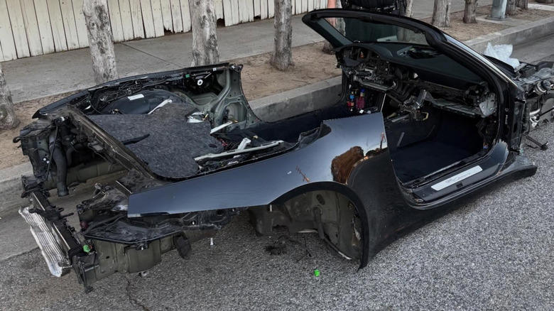 Los Angeles car strippers leave Porsche 911 a shell of its former self