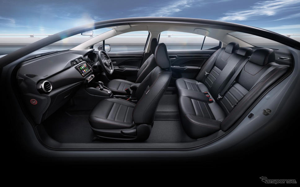 日産の小型セダン「アルメーラ」、2026年モデルをタイで発表…スポーティな新デザインに