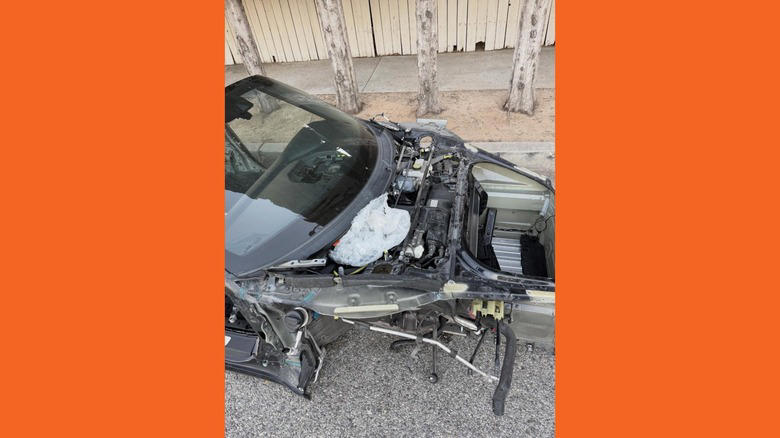 Los Angeles car strippers leave Porsche 911 a shell of its former self