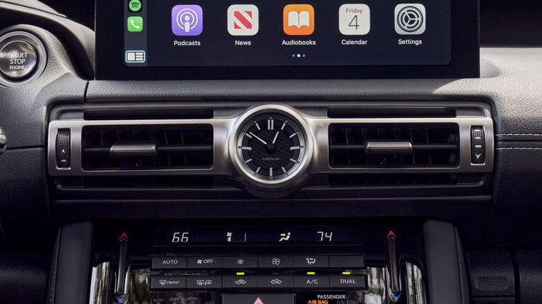 Why does Lexus use analog clocks and which models have them?
