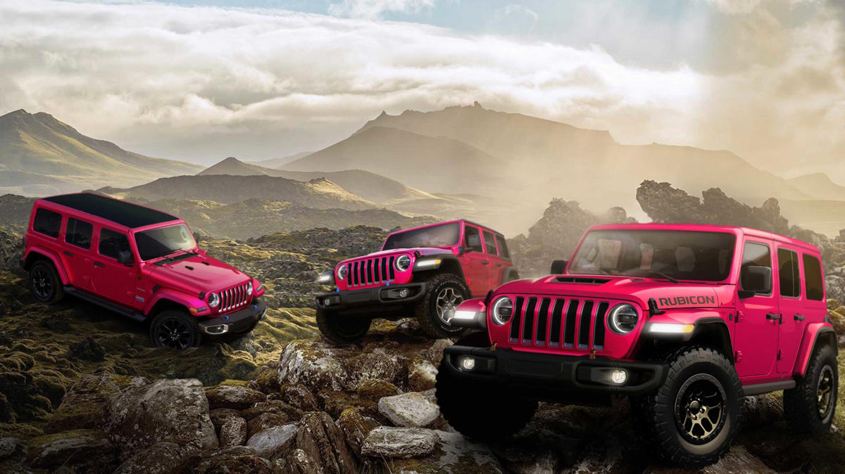 Bright pink Jeep gets hit by F-150 in crash that feels almost impossible