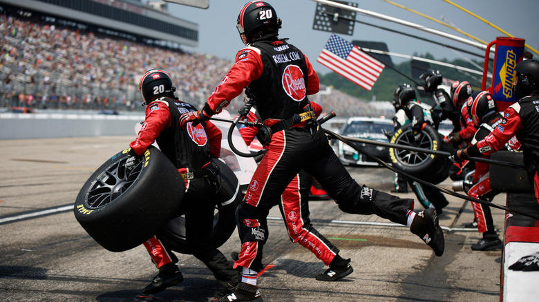 What happens to used NASCAR tires after a race?
