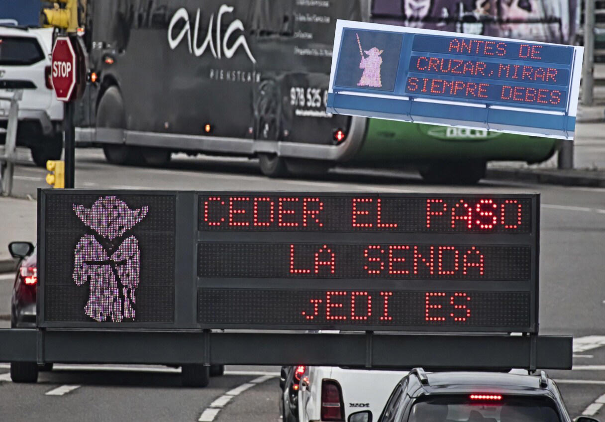 “Que la prudencia te acompañe”: no es IA, es Zaragoza y sus paneles informativos hacen alucinar a conductores y peatones