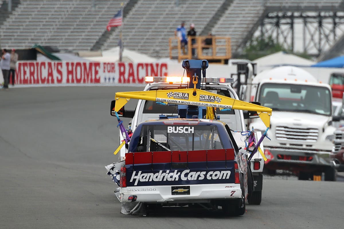 Corey Day escapes wild Charlotte NASCAR truck crash