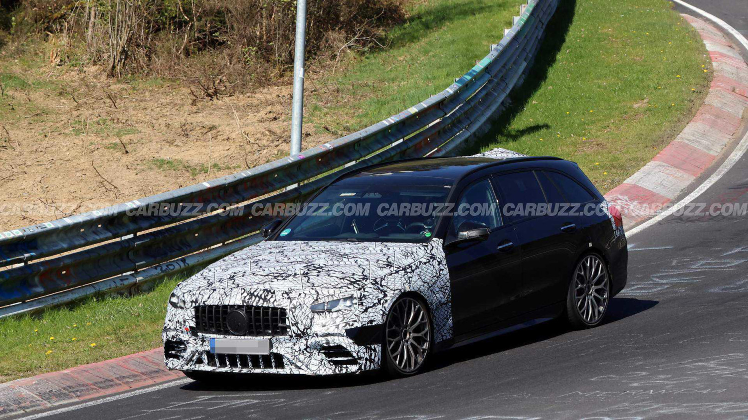 New Mercedes-AMG C-Class wagon spied hiding 50% more cylinders