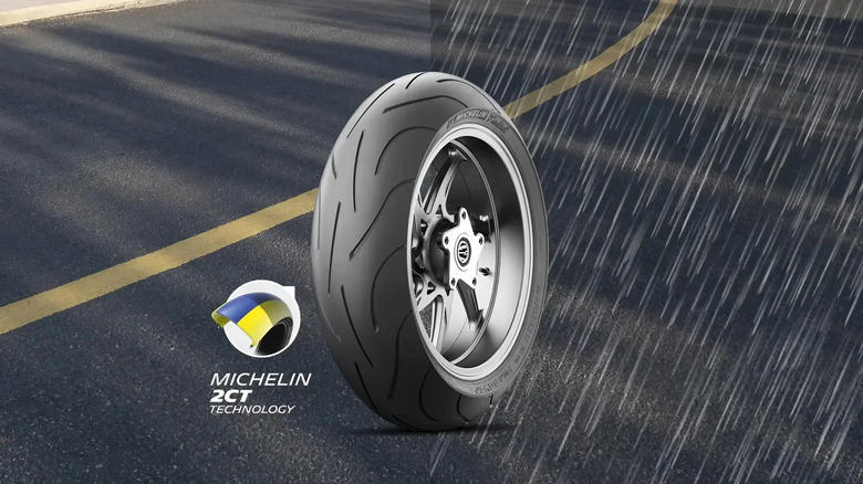 What does 2CT mean on Michelin's motorcycle tires?
