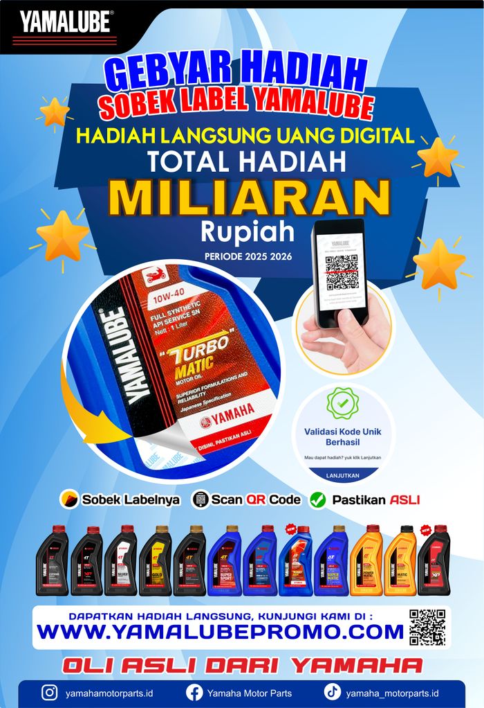 Gebyar Hadiah Sobek Label Yamalube, Menangkan Miliaran Rupiah Dengan Ikuti Langkah-langkah Ini