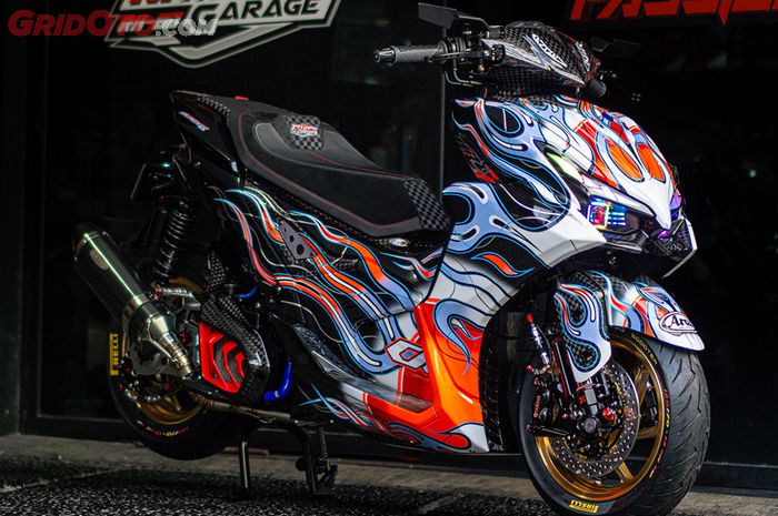 Modifikasi Yamaha Aerox Turbo Paling Totalitas, Nakano RH80 Garage