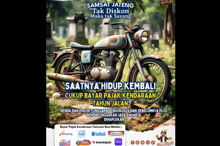 Penunggak Pajak Kendaraan Diampuni di Jateng Mulai Hari Ini, Caranya Begini