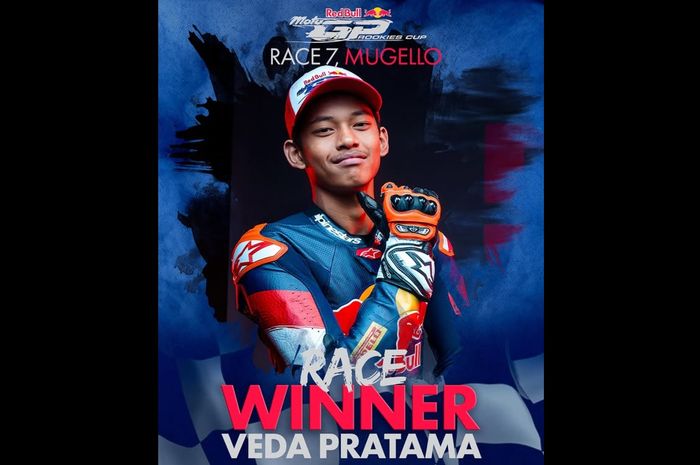 Emang Dahsyat, Veda Ega Pratama Menang Dua Kali di Red Bull Rookies Cup Seri Mugello