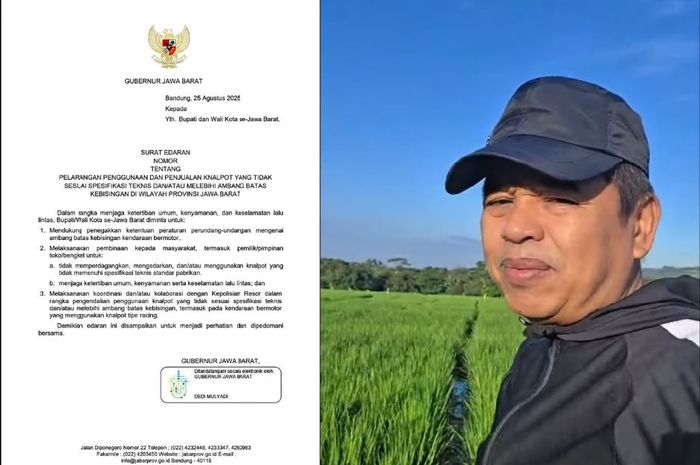 Dedi Mulyadi Bikin Gebrakan Baru, Terbitkan SE Dilarang Jual dan Pakai Knalpot Racing