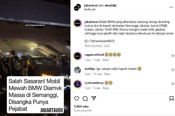 BMW, BMW Seri 7 Digebukin Massa Saat Demo di Semanggi, Asuransi Bisa Dicairkan?