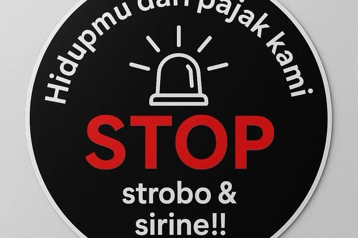 Dipasang di Mobil, Stiker Stop Sirine dan Strobo Jadi Aksi Moral