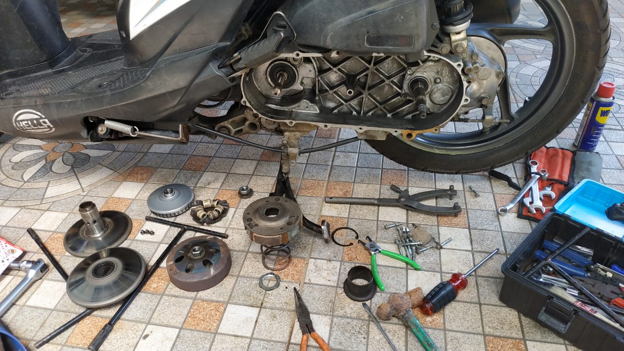 Hati-hati, Ini Efeknya CVT Motor Matic Yang Pernah Terendam Banjir Dibiarkan