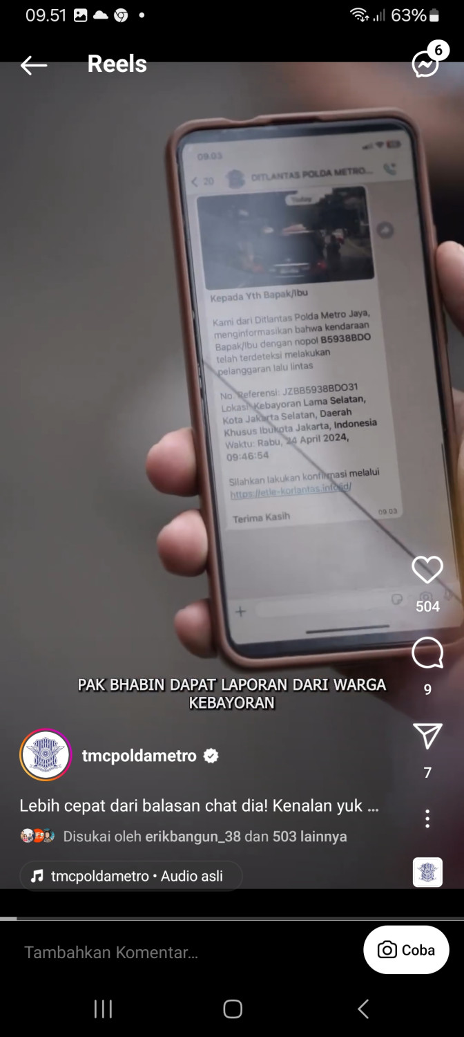 Awas Kena Tipu, Ini Ciri-ciri Nomor WA Resmi Tilang ETLE Nasional