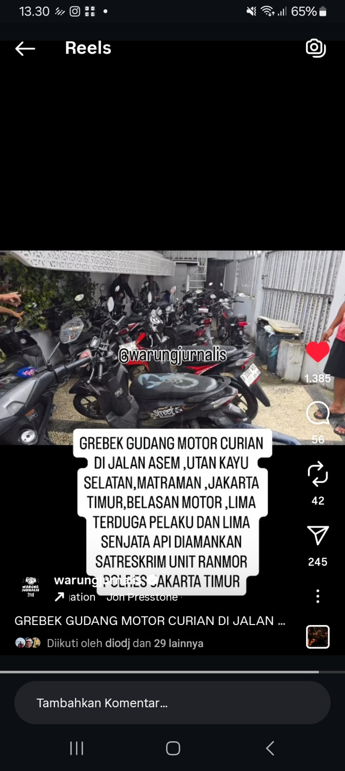 Honda, GPS Nggak Pernah Bohong, Honda BeAT Bawa Polisi ke Markas Curanmor