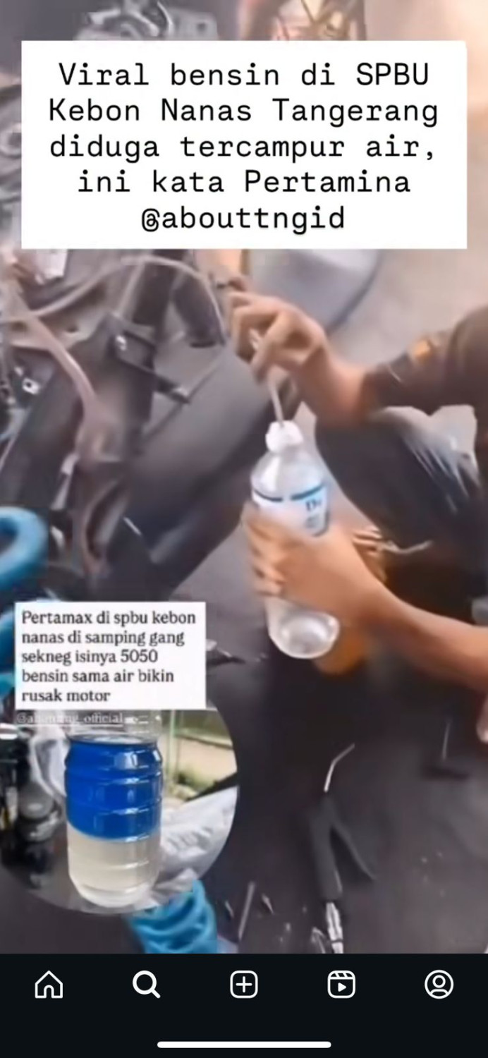 Geger, Motor Mogok Dinarasikan Akibat Bensin Pertamax Tercampur Air