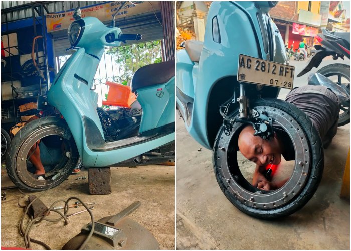 Banyak yang Penasaran, Ternyata Segini Biaya Bikin Pelek Motor Hubless