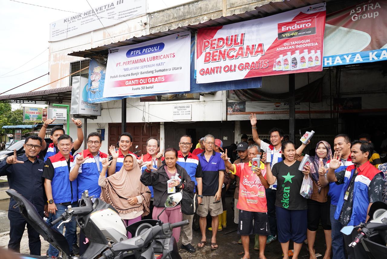 Peduli Korban Banjir dan Longsor di Sumatra, Pertamina Lubricants Gelar Ganti Oli Motor Gratis