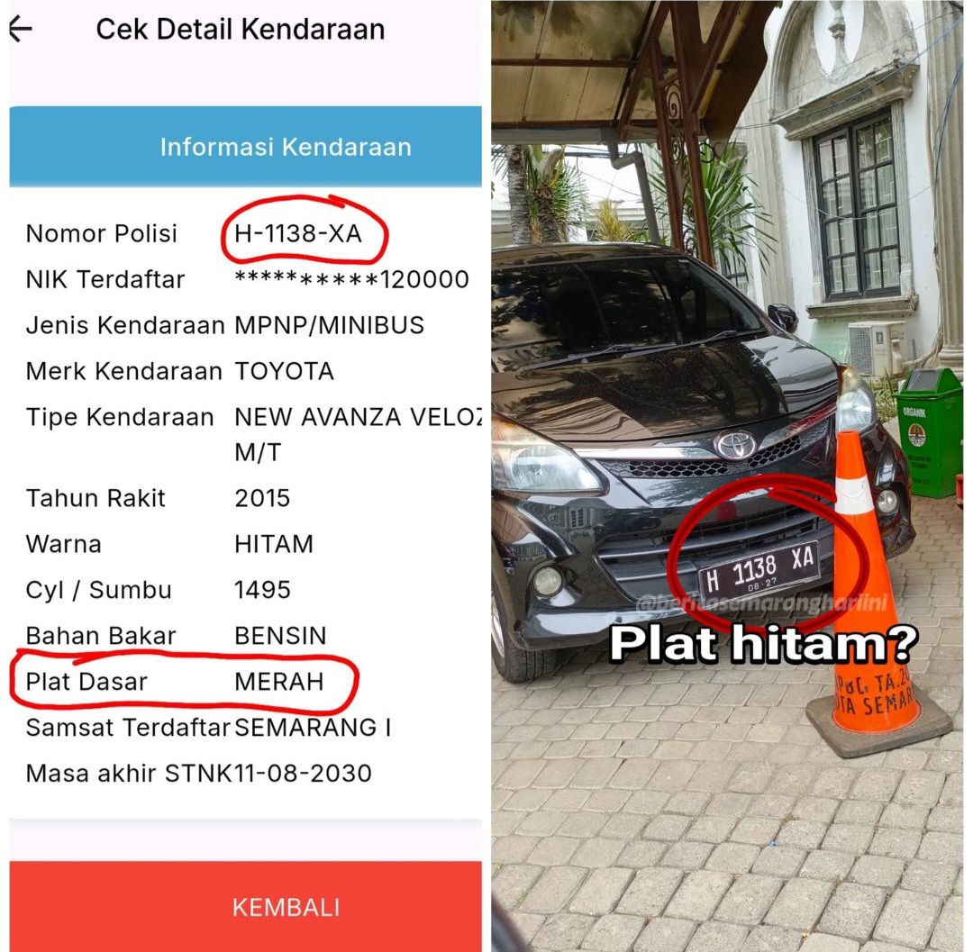 Pelat Merah Ganti Kostum, Mobil Dinas Ketahuan Ngaspal Pakai Plat Pribadi