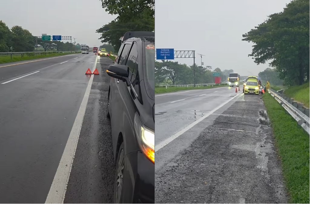 Alphard, Brio dan Tank 500 Hybrid Pecah Ban di Tol Cipali, Lokasi dan Waktu Bersamaan