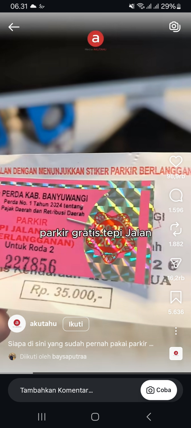 Viral Gratis Parkir Setahun Pakai Stiker Samsat, Begini Fakta Sebenarnya