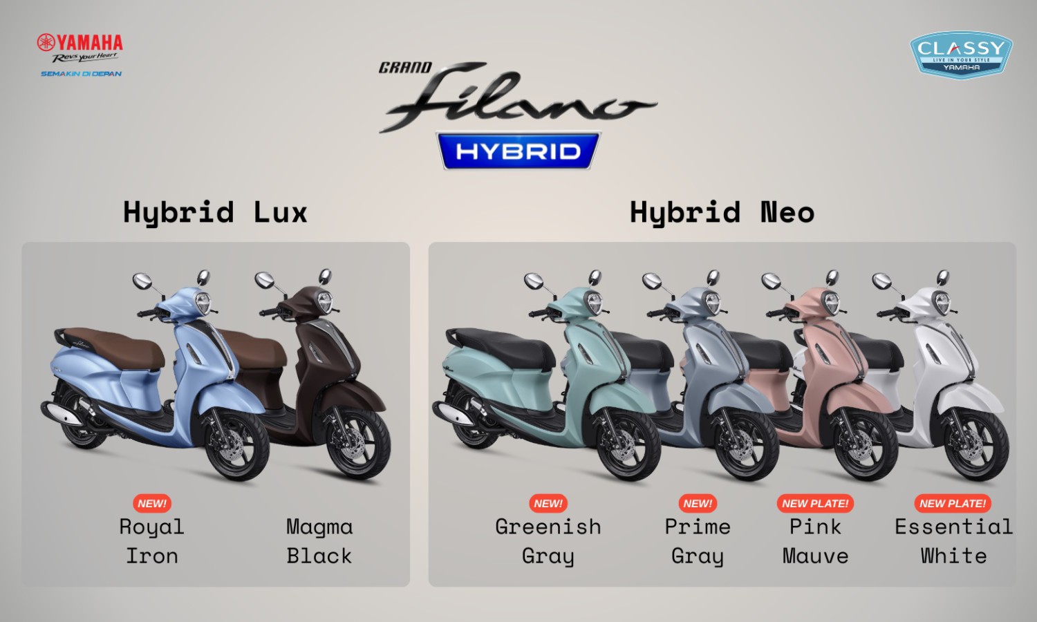 Yamaha Grand Filano Hybrid Diguyur Warna Baru, Ini Update Harganya