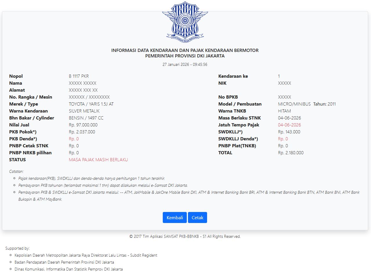 Sat Set, Begini Cara Cepat Cek Denda Pajak Kendaraan di DKI Jakarta