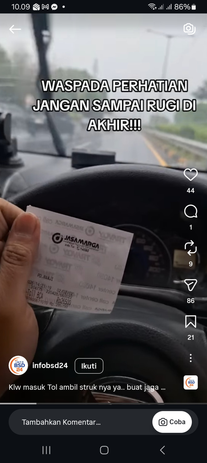 Pecah Ban di Jalan Tol Gagal Klaim Gara-gara Tak Ada Struk, Ini Kata Jasa Marga