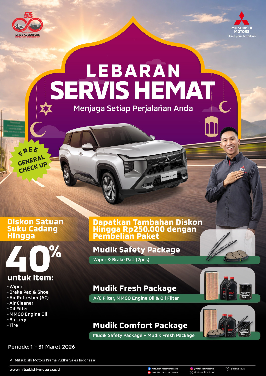 Persiapan Pulang Kampung, Mitsubishi Gelar Promo Servis Lebaran Campaign 2026