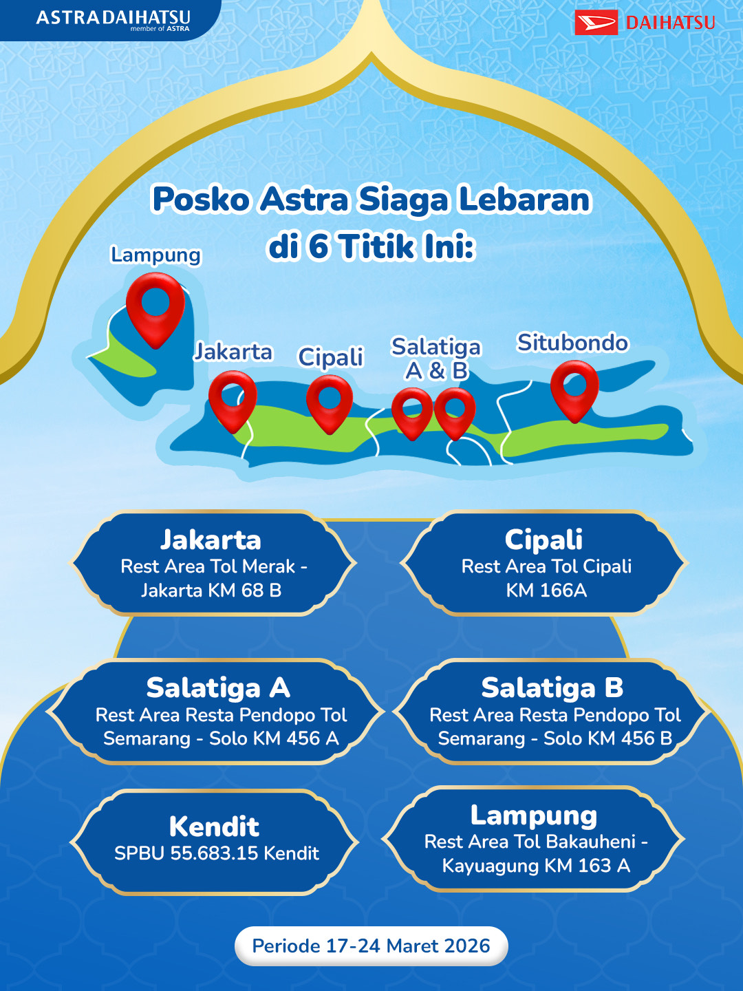 Daftar Posko dan Bengkel Siaga Daihatsu Saat Mudik Lebaran 2026