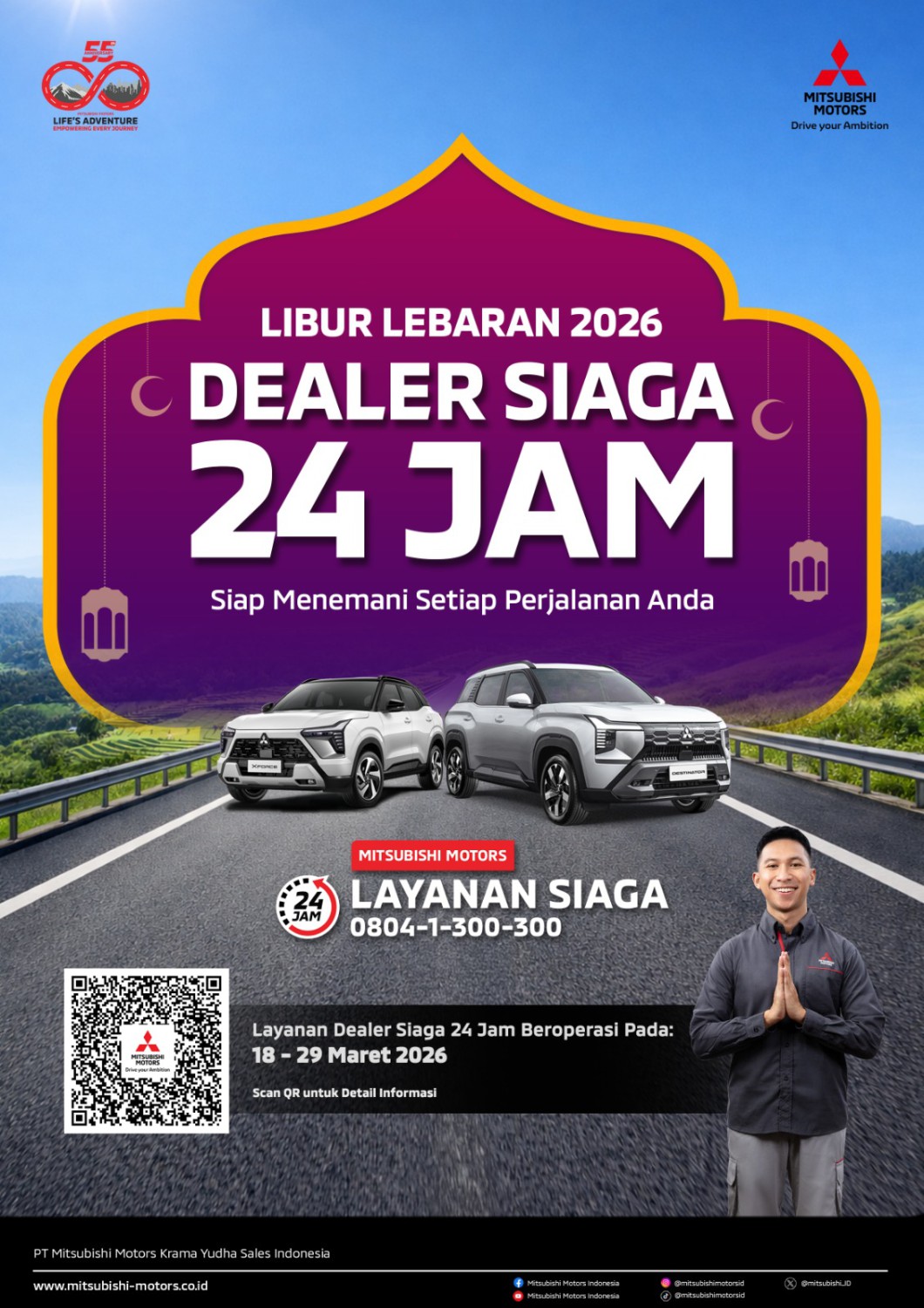 Mitsubishi Siagakan 65 Jaringan Diler Resmi di Jalur Utama Mudik, Ini Lokasinya