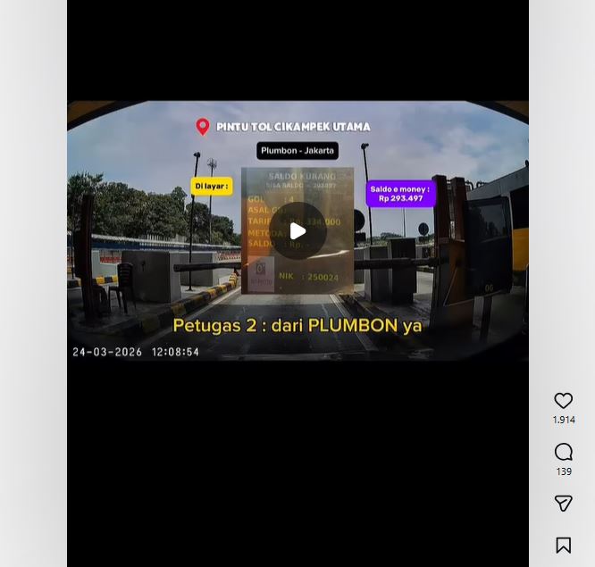 Petugas Gerbang Tol Plumbon Ngaco, Mobil Pribadi Kena Tarif Golongan 4 Saat Keluar Cikampek Utama