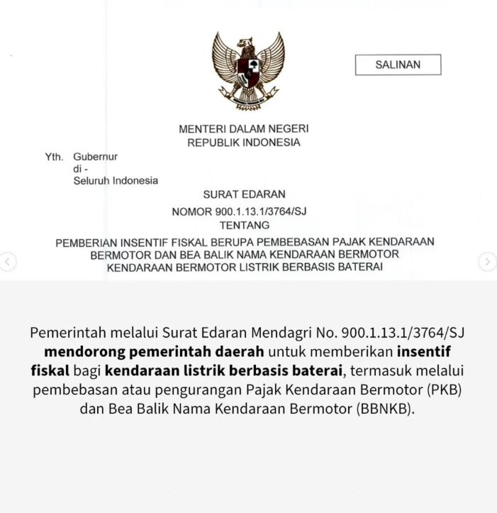Berubah Sekejap, Tito Karnavian Resmi Batalkan Pungutan Pajak Mobil Listrik