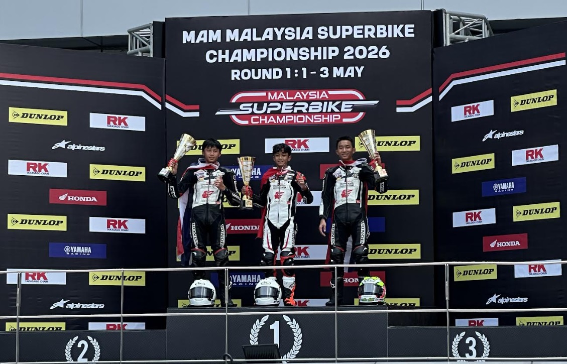 Honda, Merah Putih Berkibar di Sepang! Duet Pembalap Astra Honda Kasai Podium Seri Pembuka Thailand Talent Cup