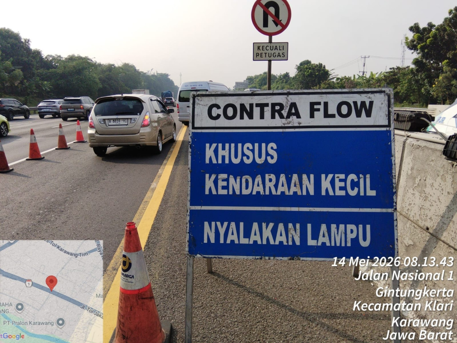 Libur Panjang Pengguna Mobil Jangan Sampai Kejebak, Contraflow KM 55-65 Tol Japek Diberlakukan