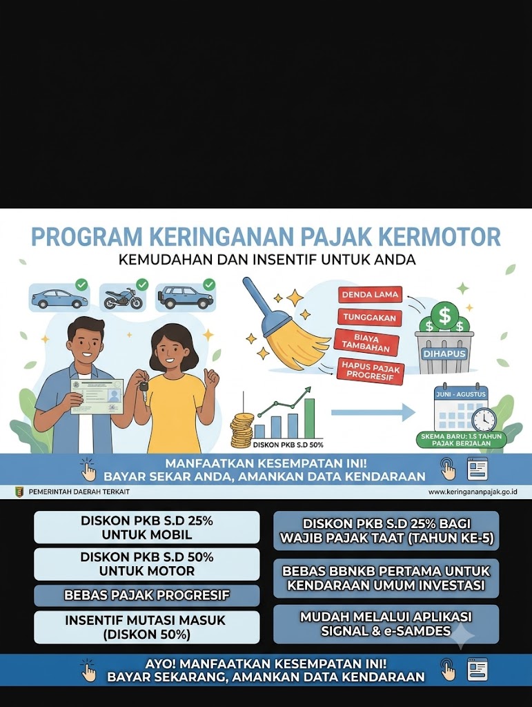 Lampung Resmi Gelar Diskon Pajak Kendaraan, Nunggak Lama Cukup Bayar 1,5 Tahun Saja