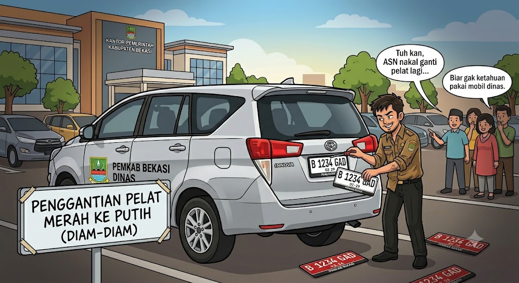 ASN Nakal Bekasi Waspada, Pemkot Bakal Tarik Motor atau Mobil Dinas Yang Diganti Pelat Putih