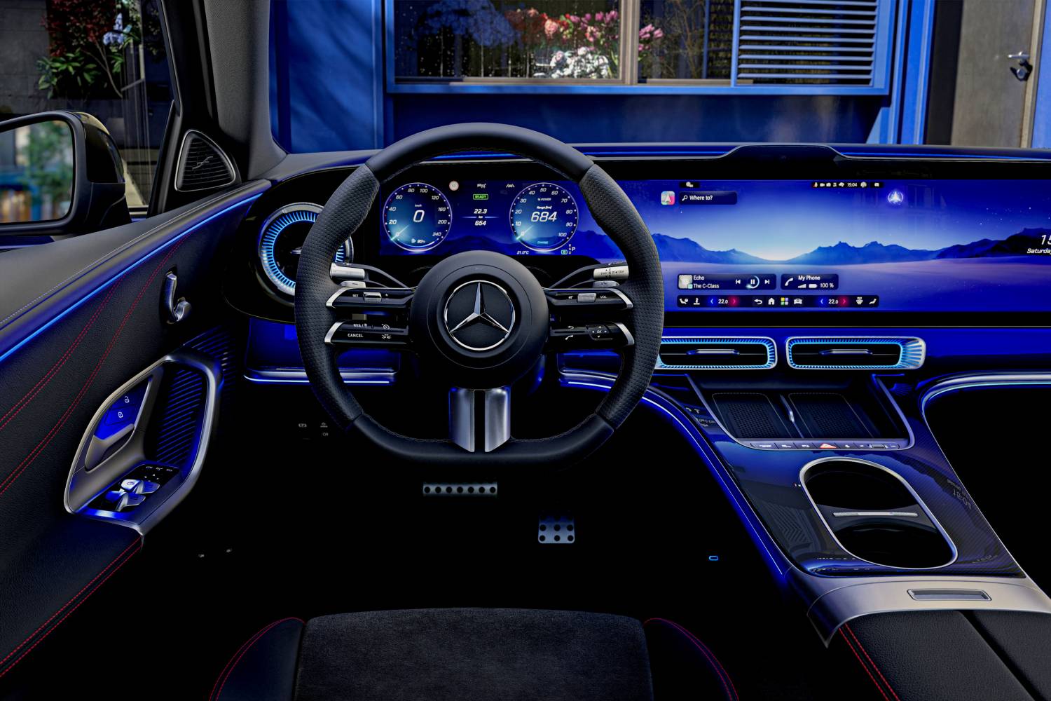 Interieur der elektrischen Mercedes-Benz C-Klasse: Fokus auf Raum, Komfort und Digitalisierung