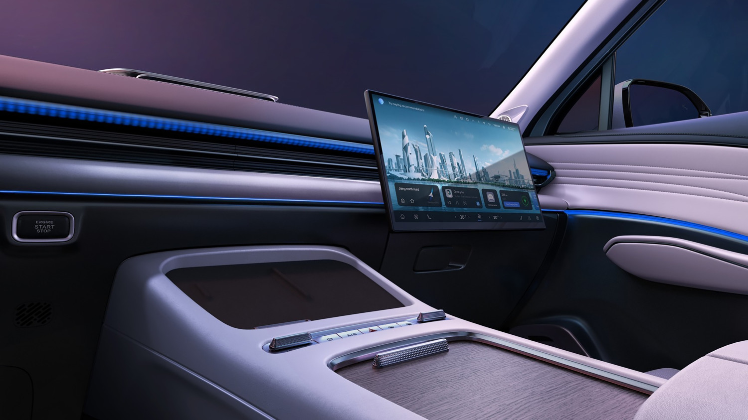 New Omoda 7 Noble Tech has unique screen that slides right across the car