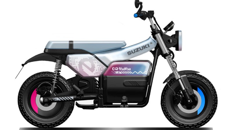 Suzuki , Honda, Skutik Mungil Suzuki e-VanVan Siap Bersaing dengan Honda Monkey